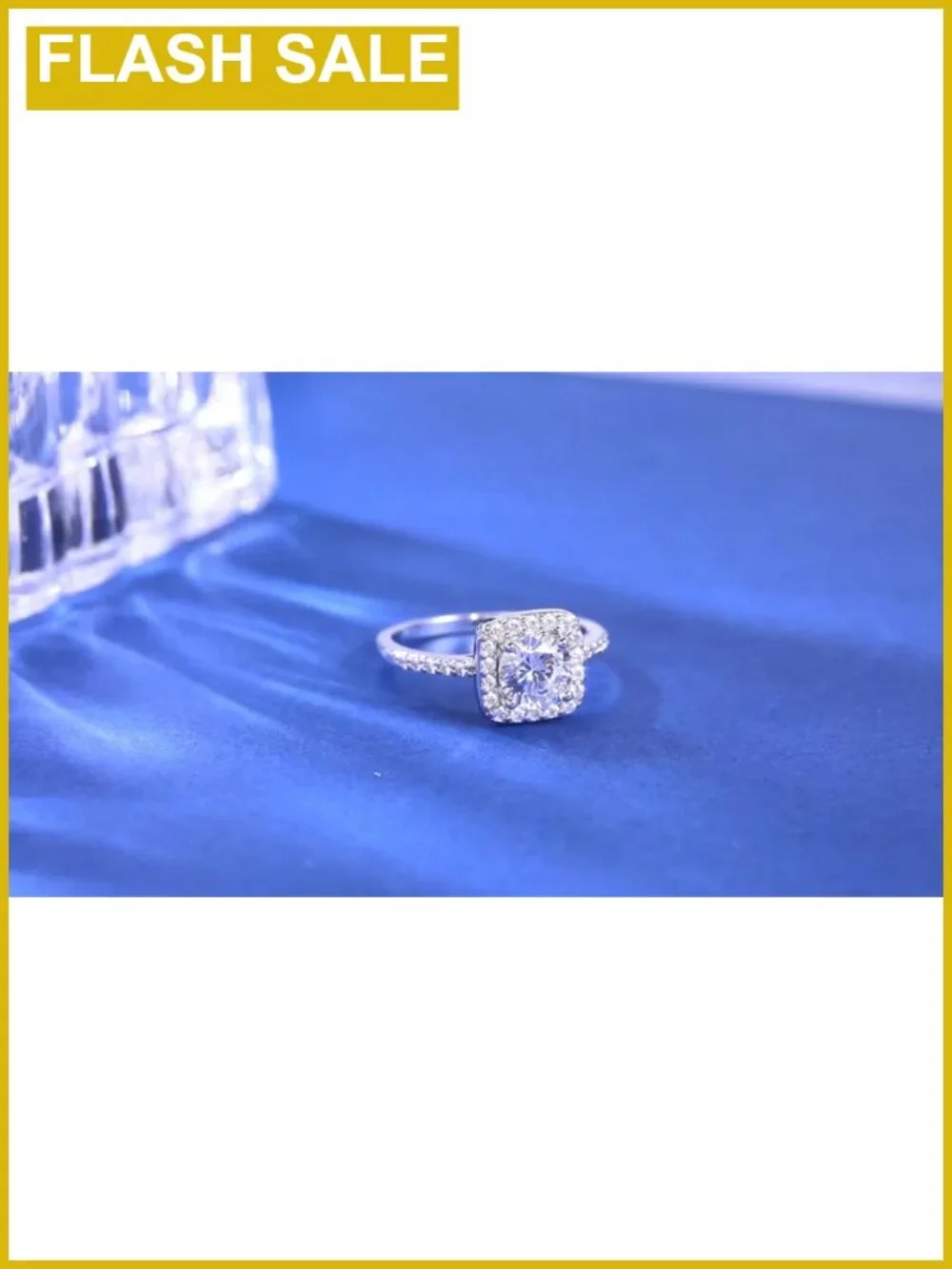 18K White Gold Plated Halo CZ Engagement Wedding Ring Size 8
